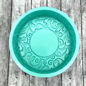 Decorative Round Silicone Mold - Cardstock Center, Freshie Mold