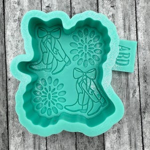 Western Boot and Concho Silicone Mold Car Air Freshie, Wax, Cement, Resin, Soap