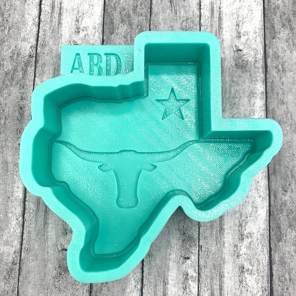 Texas State with Longhorn Star Silicone Mold Mould