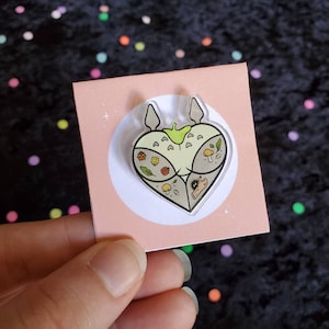 My Neighbor Mushie Tushie Acrylic Butt Pin || Cute Cottagecore || Anime Movie Fan Art || Soot Spirit Sprites ||