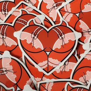 Devil Derrière Heart Shaped Vinyl Butt Sticker || Adult Decal || Body Positive || Spicy Attitude ||