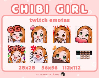 Twitch emotes Boy chibi emotes for streamers Blonde hair /& green eyes
