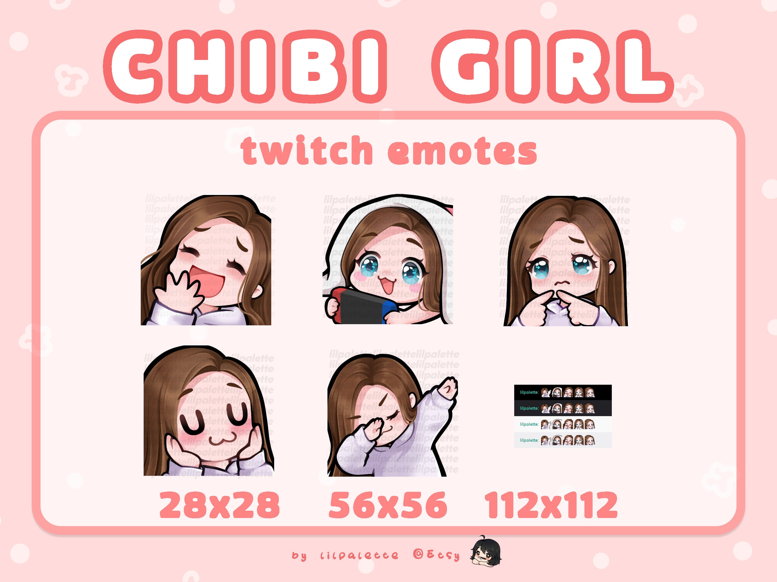 Twitch Blonde hair chibi girl emotes / Blue eyes Girl chibi -  Portugal