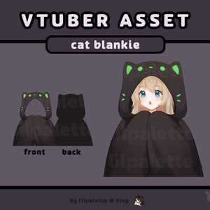 vtuber asset | black cat blanket