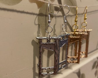 Hypoallergenic Guillotine Earrings - Handmade Vintage Tibetan Silver
