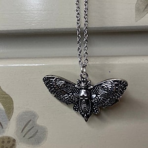 Hypoallergenic Death's Head Moth Necklace - Handmade Surgical Steel