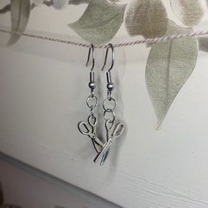 Hypoallergenic Scissors Earrings - Handmade Vintage Tibetan Silver