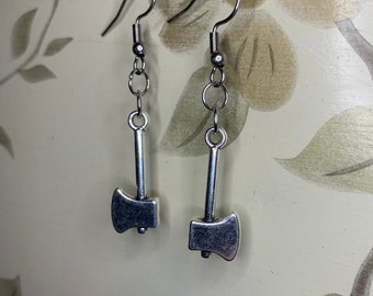 Hypoallergenic Hatchet/Axe Earrings - Handmade Vintage Tibetan Silver