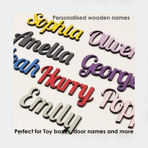 Personalised Wooden Name Sign, Toy Box, Door Lettering, Wedding Script Font