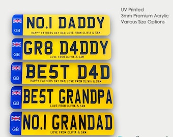 Personalised  Sign in the style of License  Plate,  Fathers day Gift,  Dad, Grandad, Novelty, customisable,