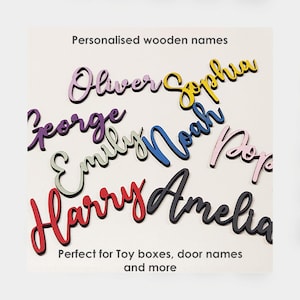 Personalised wooden name sign, Toy Box, door name, craft words, laser cut words, name sign, Childrens Name, Baby Gift, Large Sizes Available