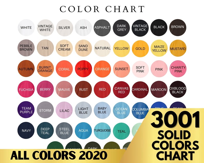Download Bella Canvas 3001 Color Chart Mockup Bella Canvas Mockup ...