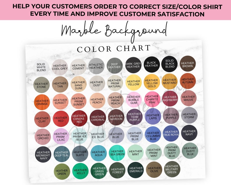 Download Bella Canvas 3001 Heather CVC Color Chart T-Shirt Mockup ...