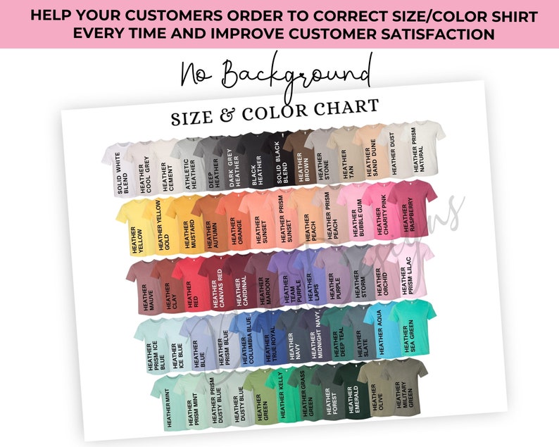 Download Bella Canvas 3001 Heather CVC Color Chart T-Shirt Mockup Flat | Etsy