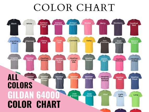 Download Gildan 64000 Color Chart Every Color Digital File Gildan ...