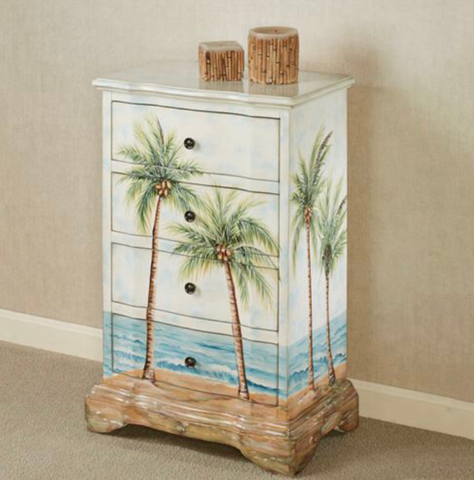 Hand painted Palm Tree Trees Tropical storage Etsy