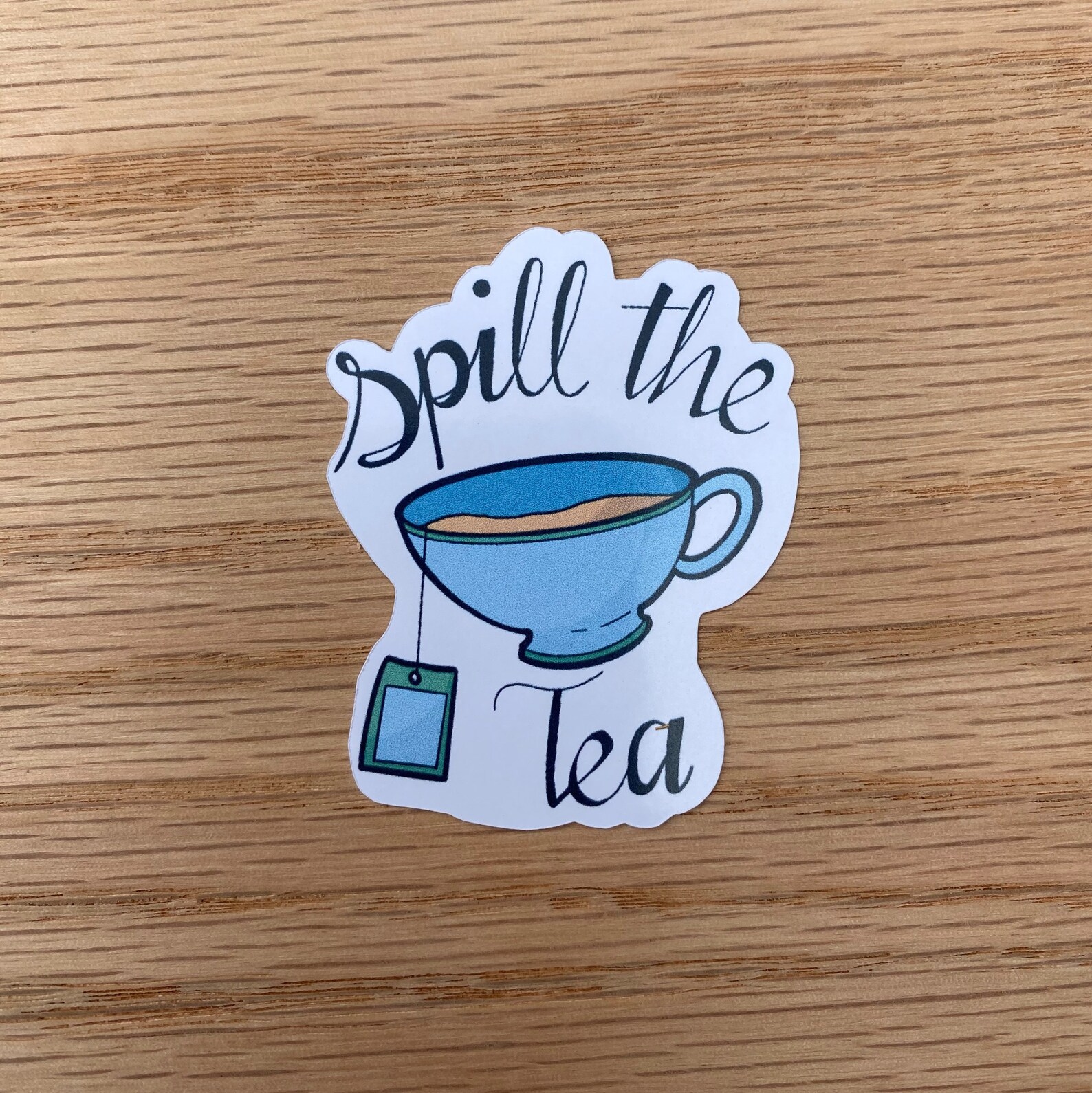 Spill the Tea Vinyl Sticker Etsy