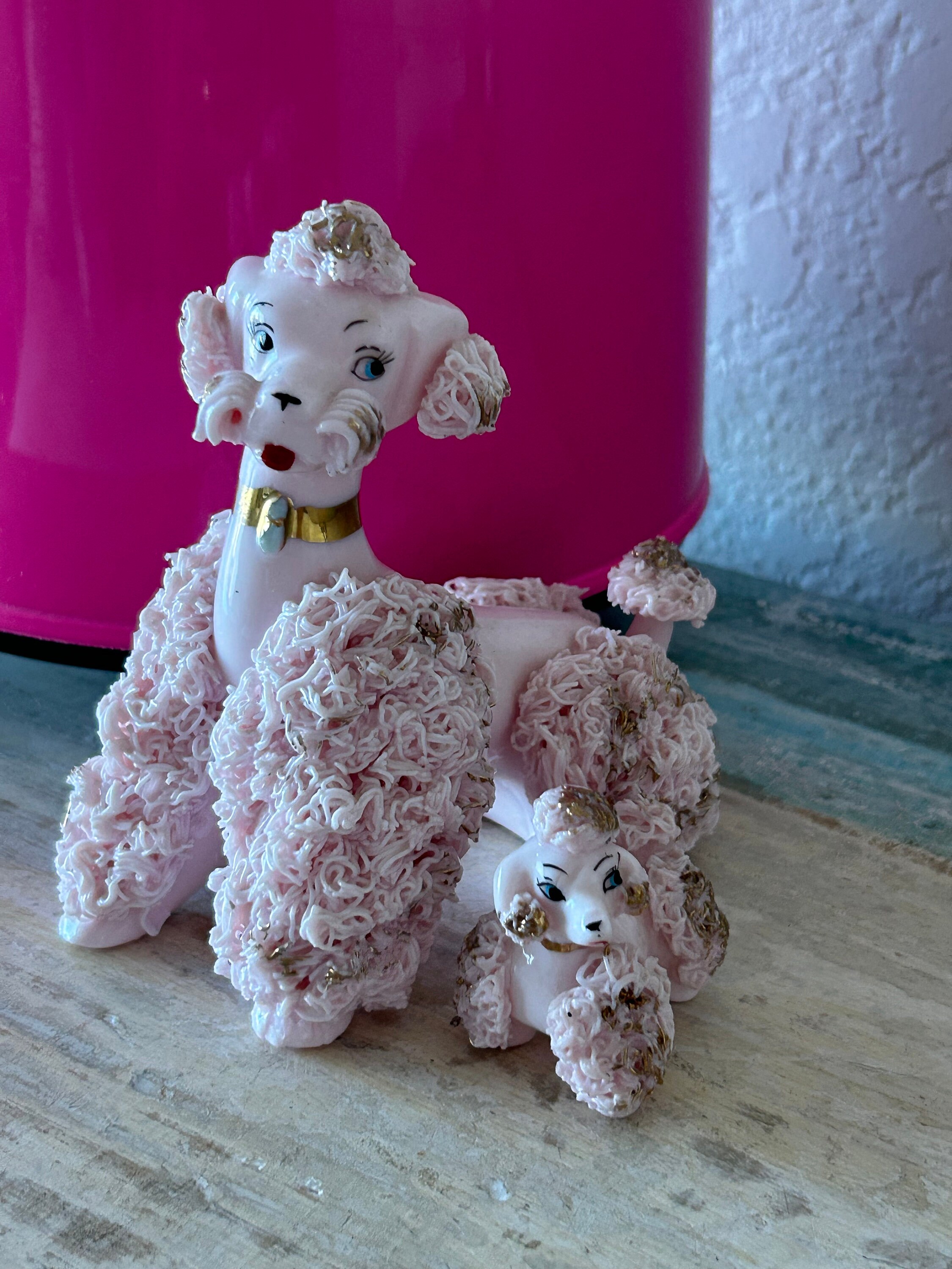 poodle置物　ピンクプードル フィギュア 14体セット　ビンテージプードル retro pink poodles