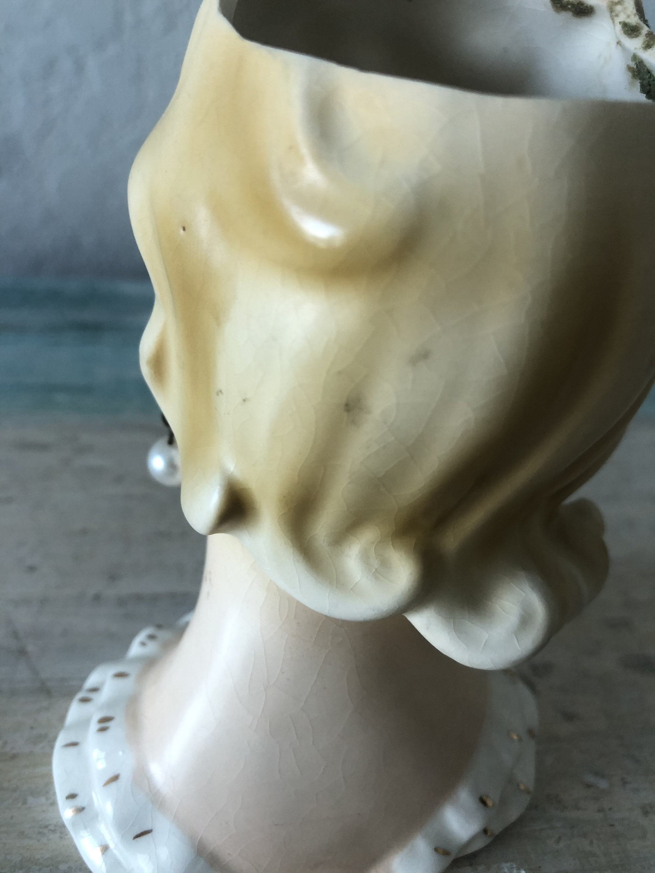 1950's Napcoware Lady Head Vase C5938 With Faux Pearl Earrings & Faux Gold Brooch RARE Etsy