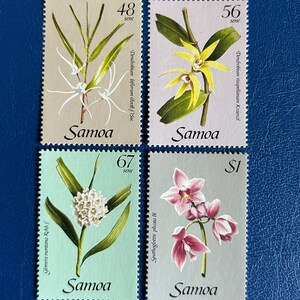 Samoa - Original Vintage Postage Stamps - 1985 - Orchids - for the collector, artist or crafter - scrapbooks, collage, decoupage
