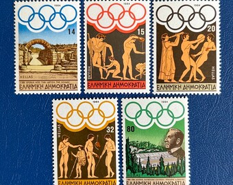 Grèce - Timbres-poste originaux anciens - 1984 - Jeux Olympiques - pour collectionneur, artiste ou collectionneur