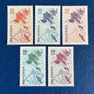 Îles Féroé - Timbres-poste vintage originaux - 1996 - Cartes - pour collectionneur, artiste ou artisan