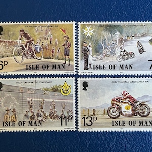 Isola di Man - Francobolli d'epoca originali - 1977 - 70° anniversario delle gare motociclistiche Manx TT