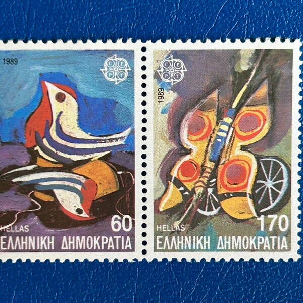 Greece - Original Vintage Postage Stamps- 1989 - Children’s Games  - for the collector, artist or collector