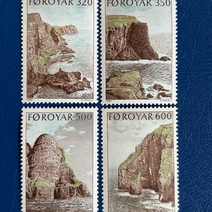Isole Faroe - Francobolli d'epoca originali - 1989 - Paesaggi delle Faroe - per collezionisti, artisti o artigiani