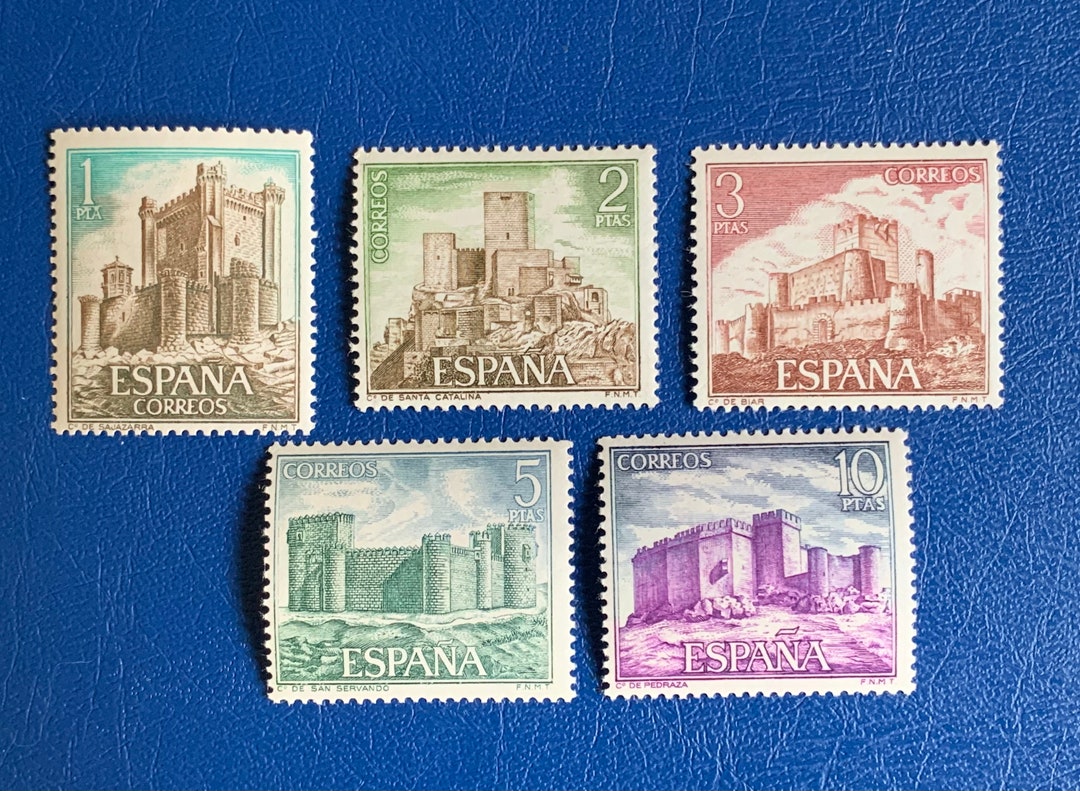 Spain Original Vintage Postage Stamps 1974 Castles for Etsy