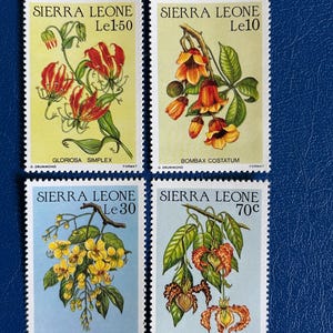 Sierra Leone - Original Vintage Postage Stamps- 1986 - Flowers - for the collector, artist or crafter - scrapbooks, paper crafts