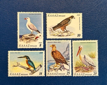 Greece - Original Vintage Postage Stamps- 1979 - Endangered Birds - for the collector, artist or collector