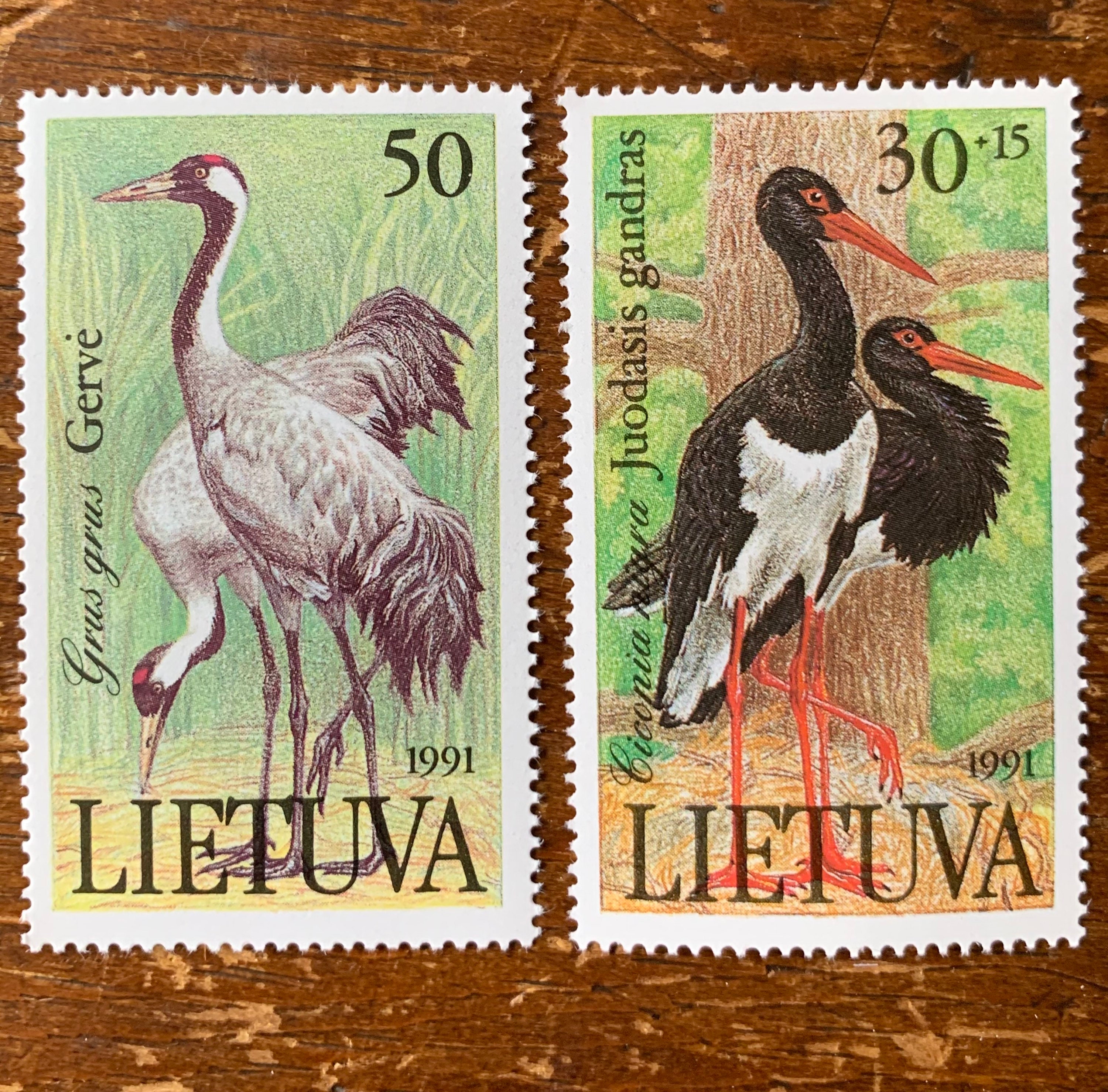 5 Original Vintage Postage Stamps Lithuania 1991/2 for the Etsy