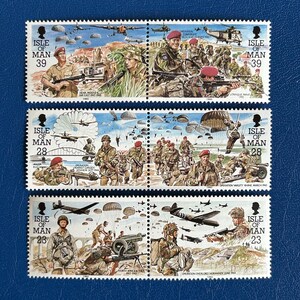 Isola di Man - Francobolli d'epoca originali - 1992 - 50° anniversario del reggimento paracadutisti - per collezionisti, artisti o artigiani