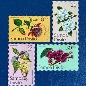 Samoa I Sisifo - Original Vintage Postage Stamps - 1975 - Flowers - for the collector, artist or crafter - scrapbooks, collage