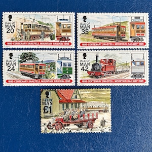 Isola di Man - Francobolli d'epoca originali - 1995 - Centenario della ferrovia di montagna Snaefell - per collezionisti, artisti o artigiani