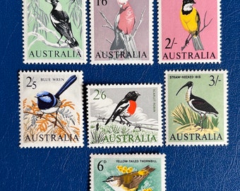 Australien - Original Vintage Briefmarken - 1966 - Australische Vögel - für den Sammler, Künstler oder Handwerker
