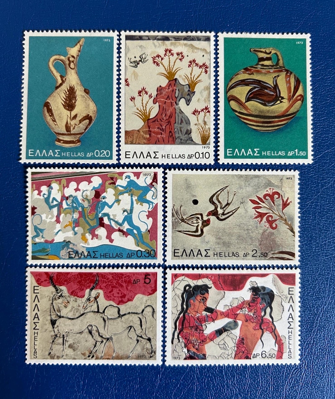 Greece Original Vintage Postage Stamps 1973 Atcheological Findings in ...