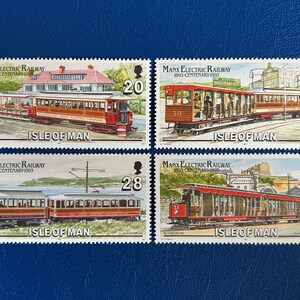 Isola di Man - Francobolli d'epoca originali - 1993 - Centenario della ferrovia elettrica - per collezionisti, artisti o artigiani