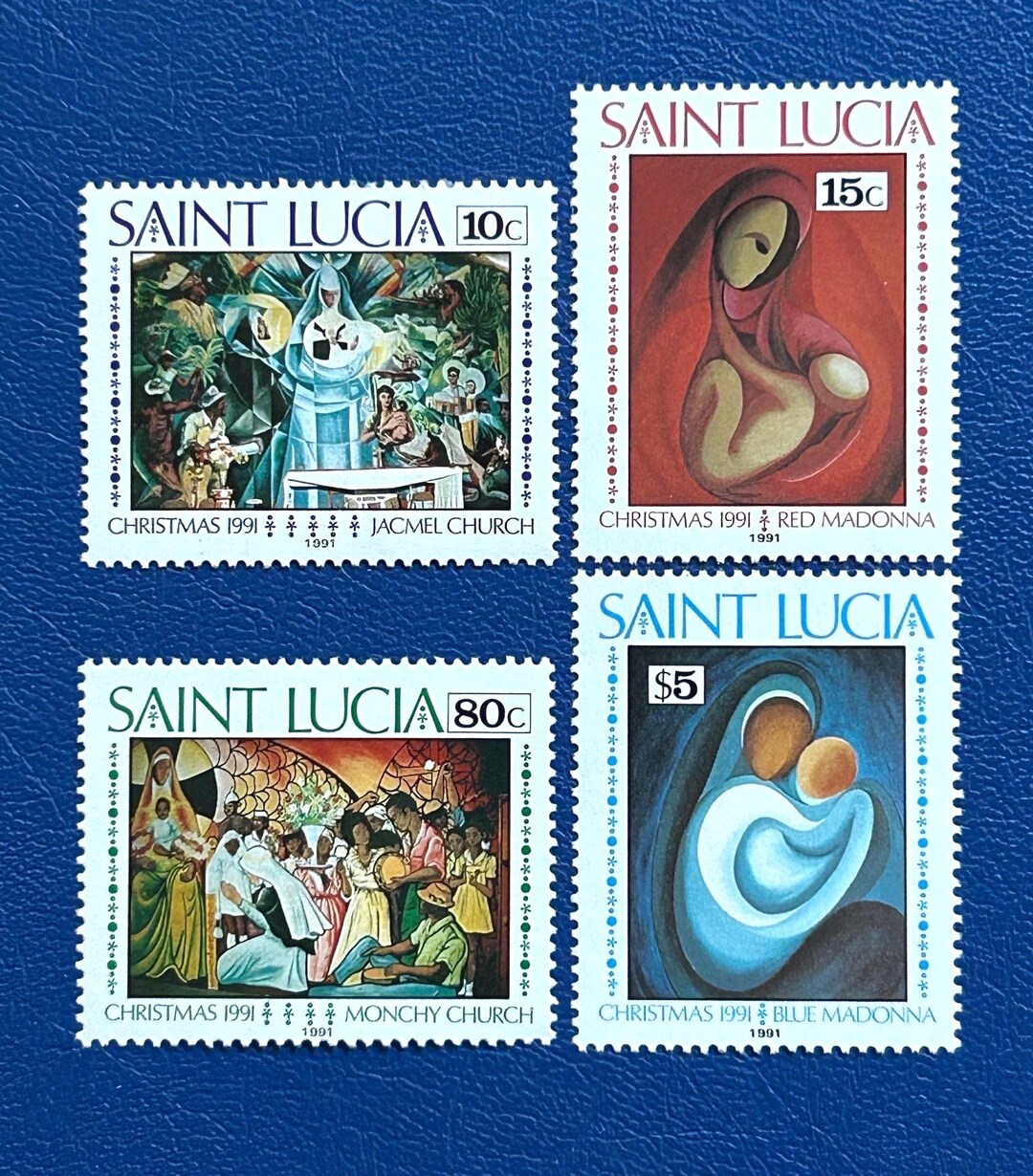 St. Lucia Original Vintage Postage Stamps 1991 Christmas for the ...