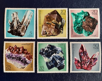 Deutschland (DDR) – Originale Vintage-Briefmarken – 1972 Mineral Discoveries – für Sammler, Künstler oder Bastler