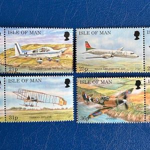 Isola di Man - Francobolli d'epoca originali - 1997 - Aeroplani Manx - per collezionisti, artisti o artigiani