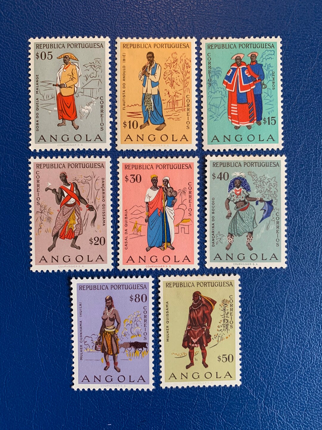 Angola Original Vintage Postage Stamps 1957 Angolan People Etsy