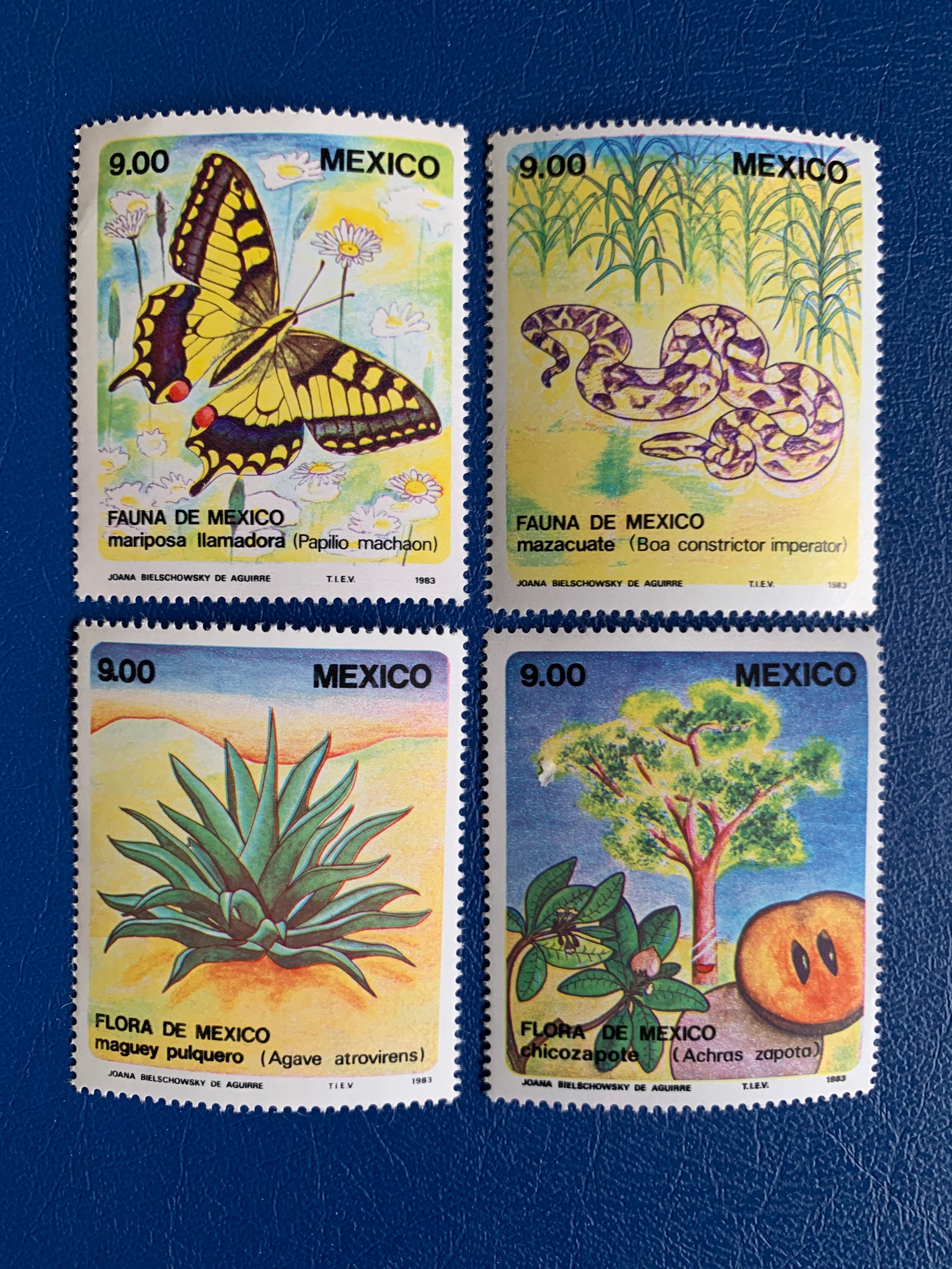 Mexico - Original Vintage Postage Stamps- 1983 Flora & Fauna