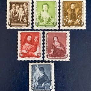 Niemcy (NRD) - Oryginalne zabytkowe znaczki pocztowe - 1957 - Obrazy zwrócone Galeria Drezno - dla kolekcjonera, artysty lub rzemieślnika