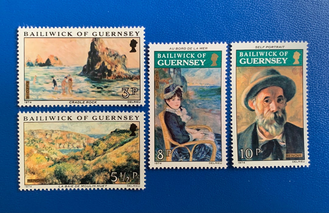 Guernsey Original Vintage Postage Stamps 1977 Renoir Etsy