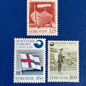 Isole Faroe - Francobolli d'epoca originali - Servizio postale 1976 - per collezionisti, artisti o artigiani