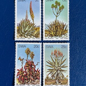 South West Africa - Original Vintage Postage Stamps- 1981 - Aloe Plants  - for the collector, artist or crafter - scrapbooks, collage