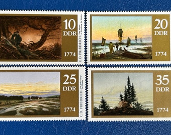 Deutschland (DDR) - Original Vintage Briefmarken - 1974 - Art Stamps - Friedrich - für den Sammler, Künstler oder Handwerker