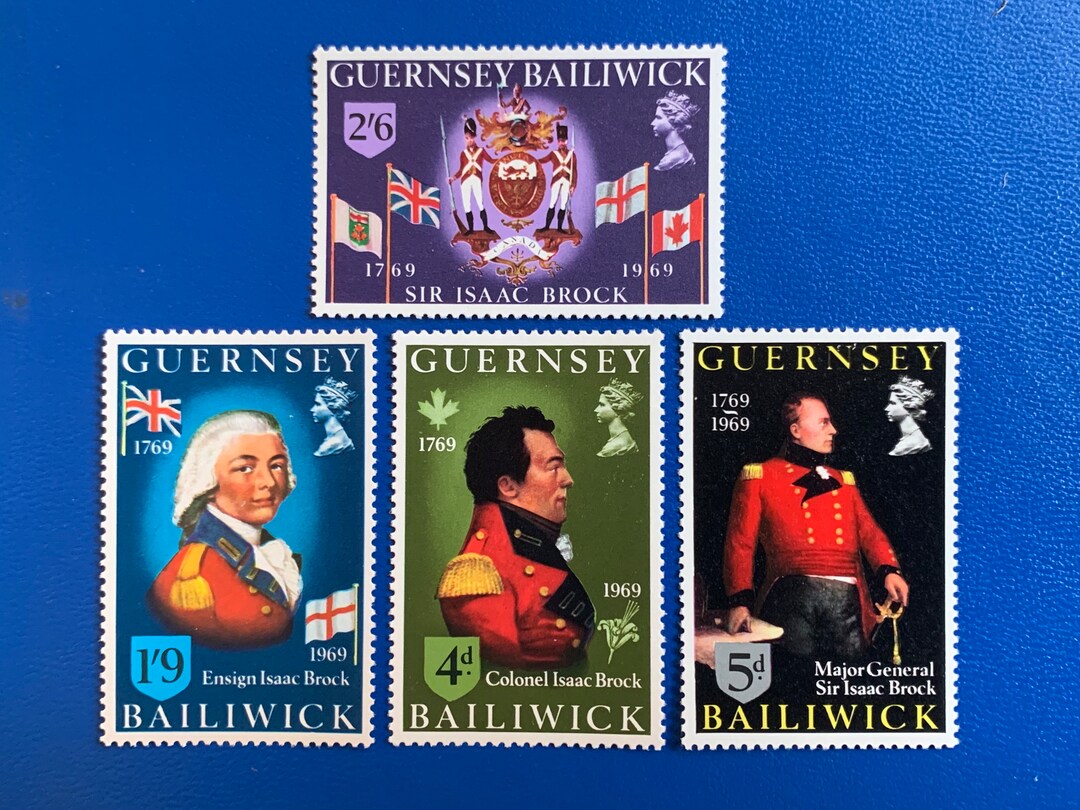 Guernsey Original Vintage Postage Stamps 1969 Sir Isaac Etsy
